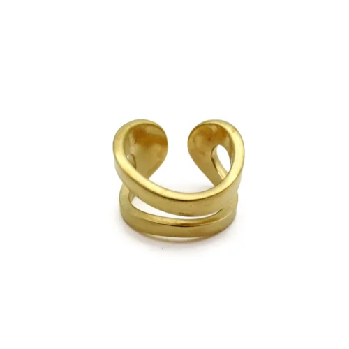 Adjustable Satin Gold Ring – Aqua