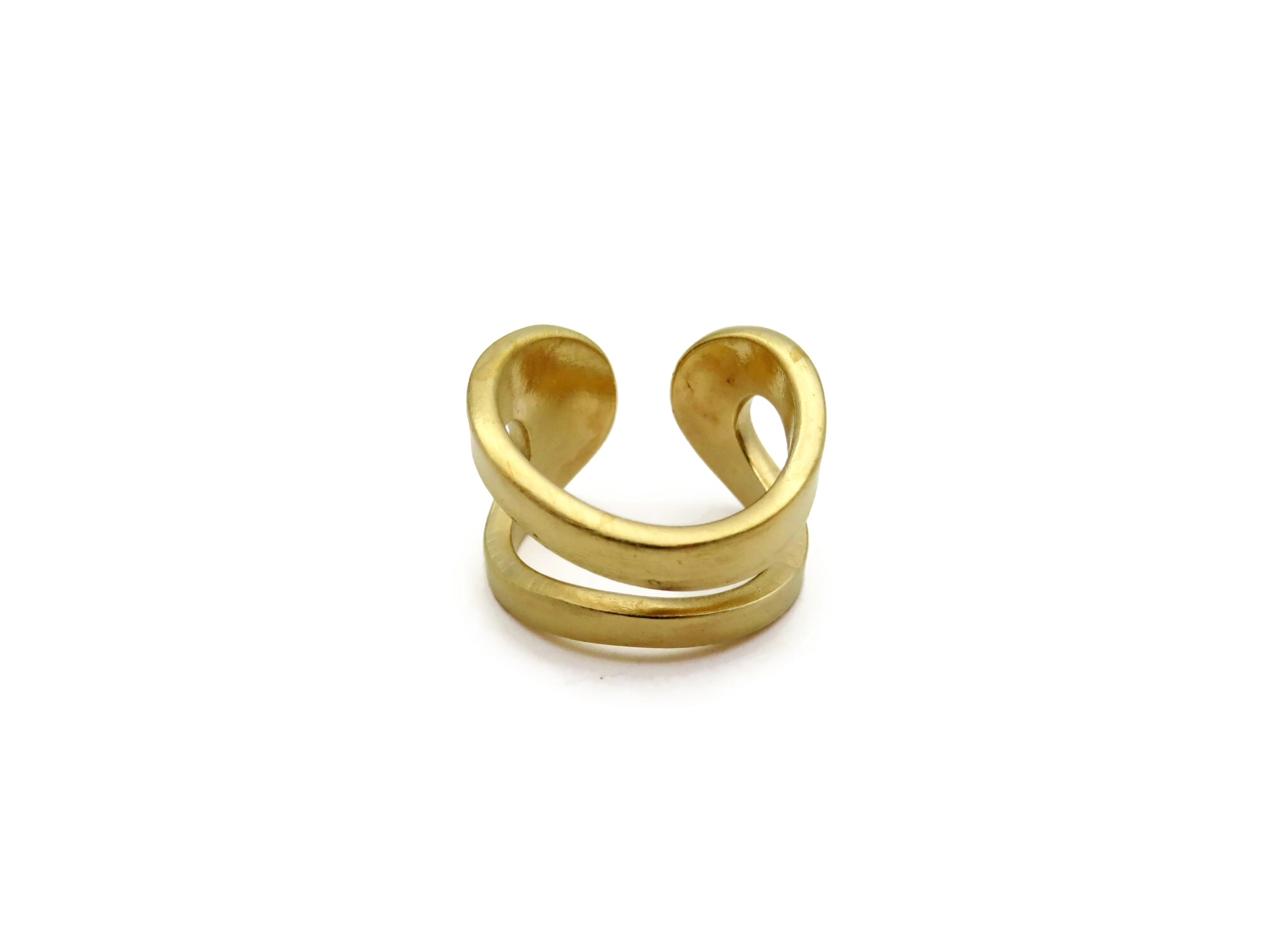 Adjustable Satin Gold Ring – Aqua