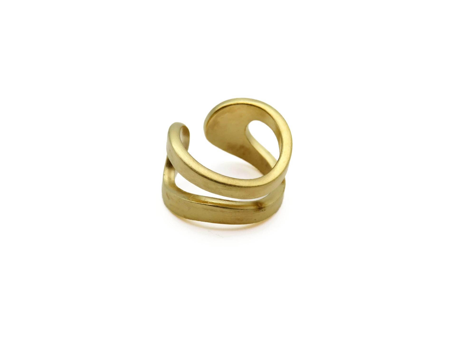 Adjustable Satin Gold Ring – Aqua