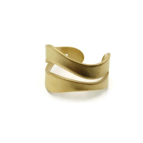 Wide Organic Satin Gold Cuff