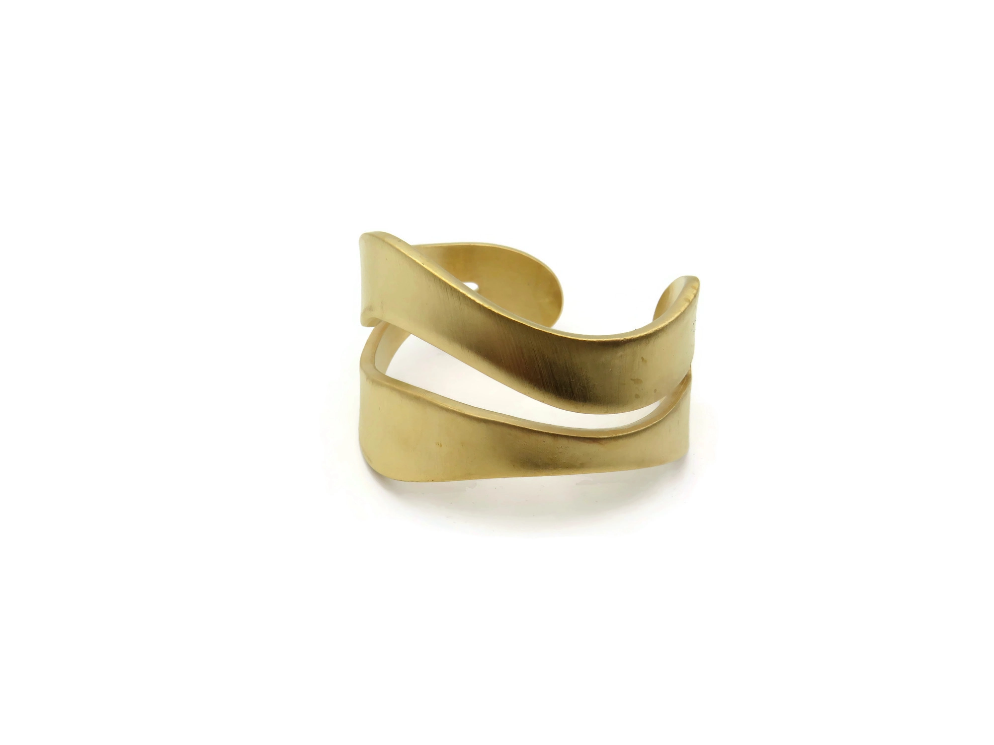 Wide Organic Satin Gold Cuff