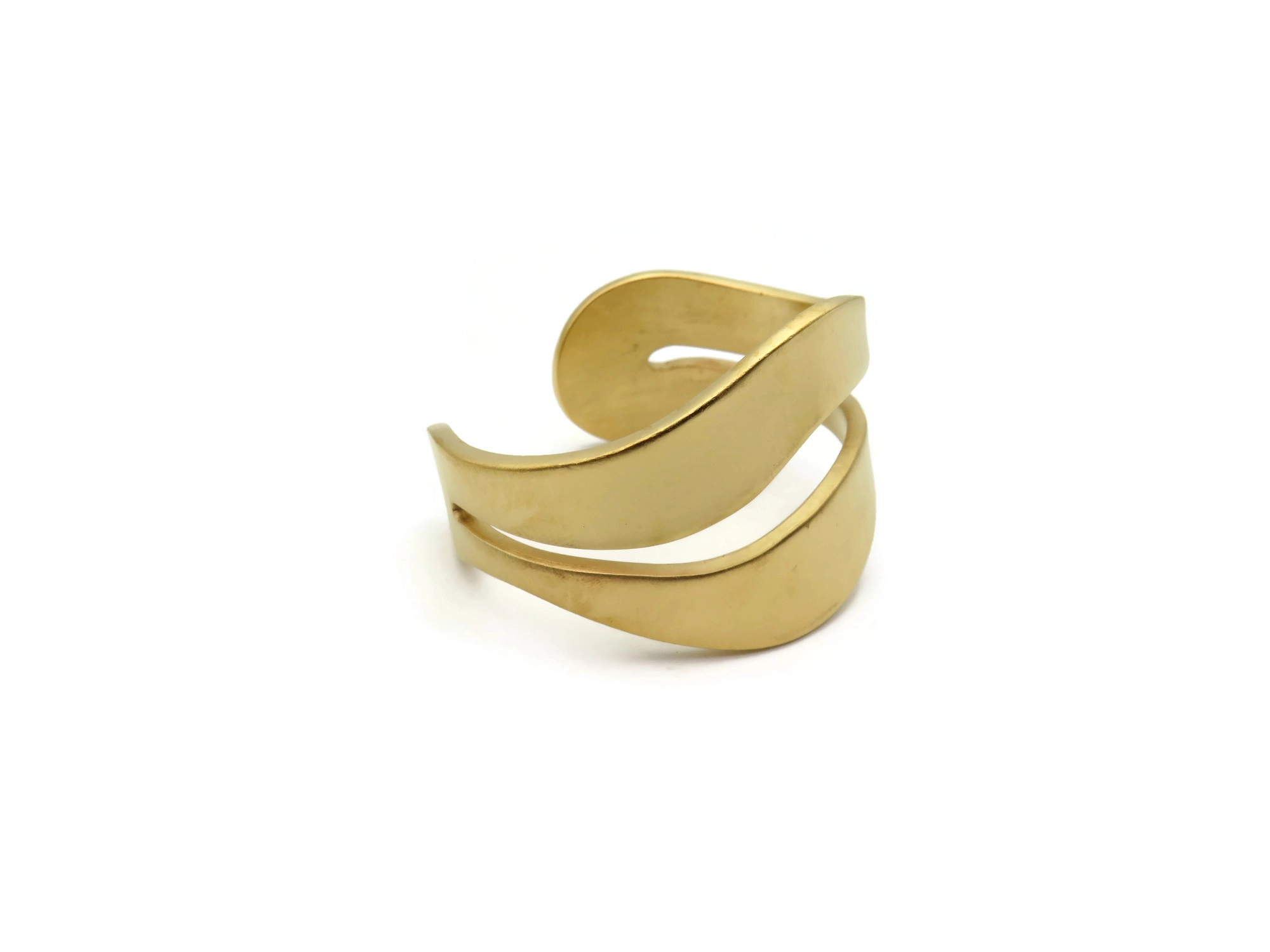 Wide Organic Satin Gold Cuff