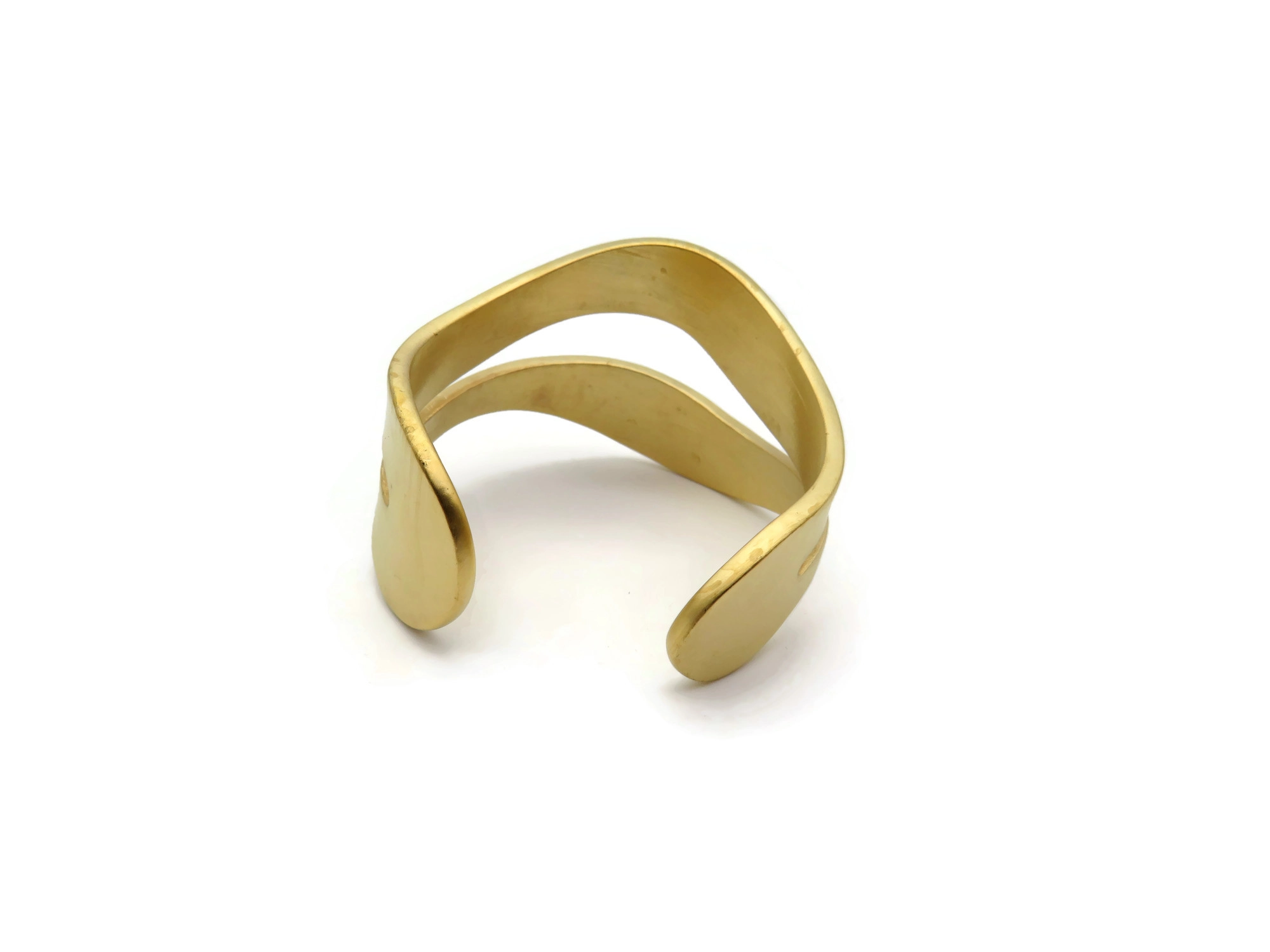 Wide Organic Satin Gold Cuff