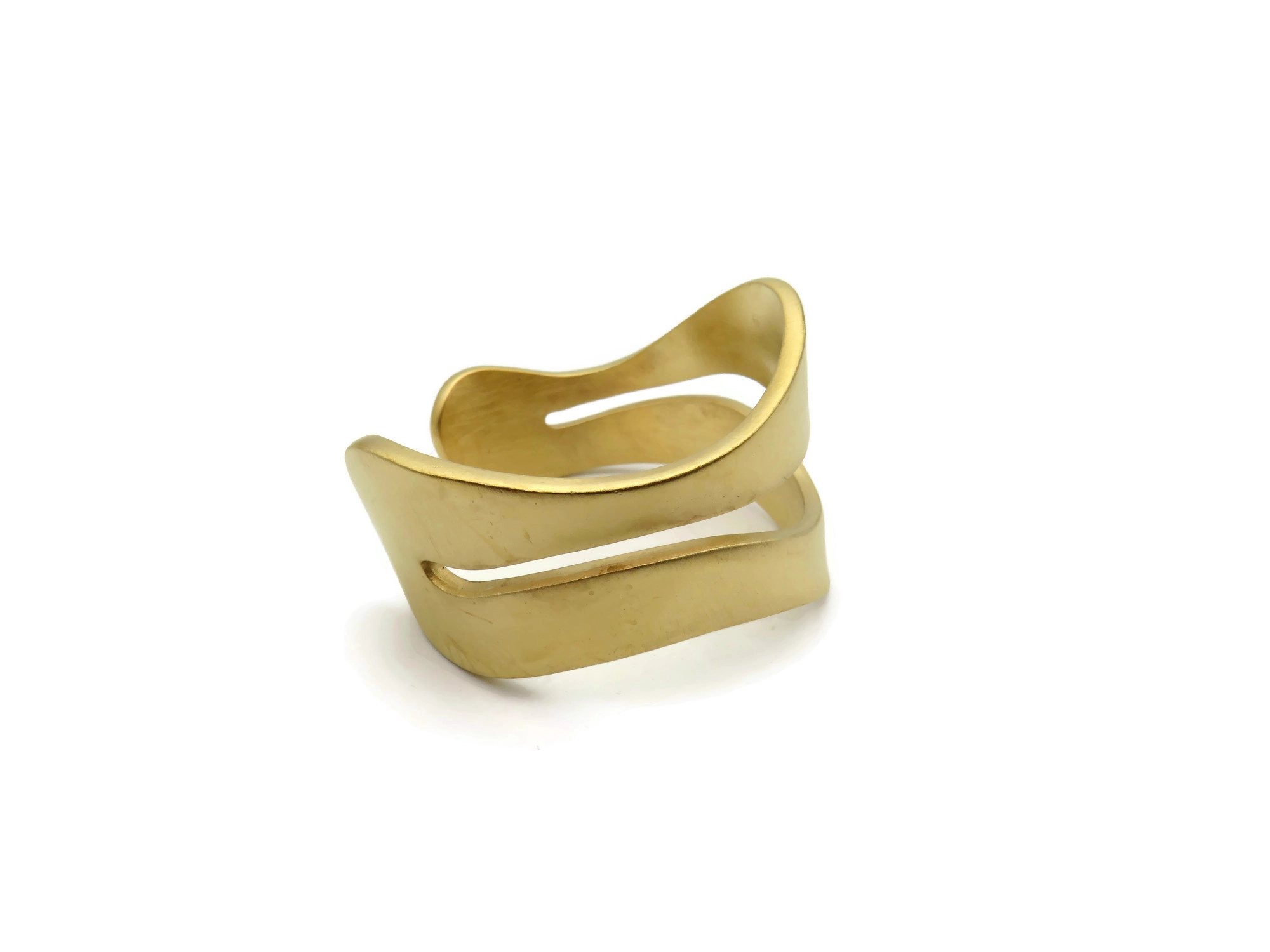 Wide Organic Satin Gold Cuff