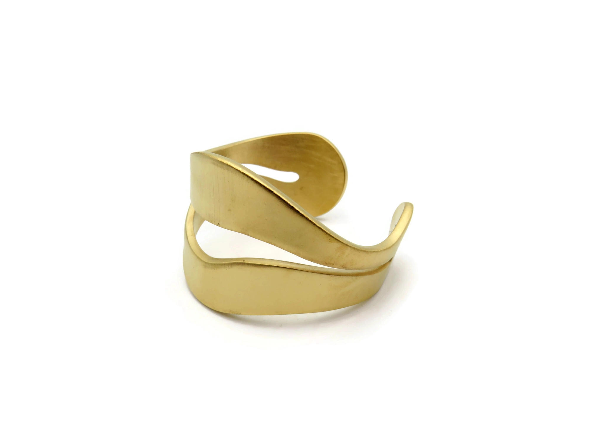 Wide Organic Satin Gold Cuff