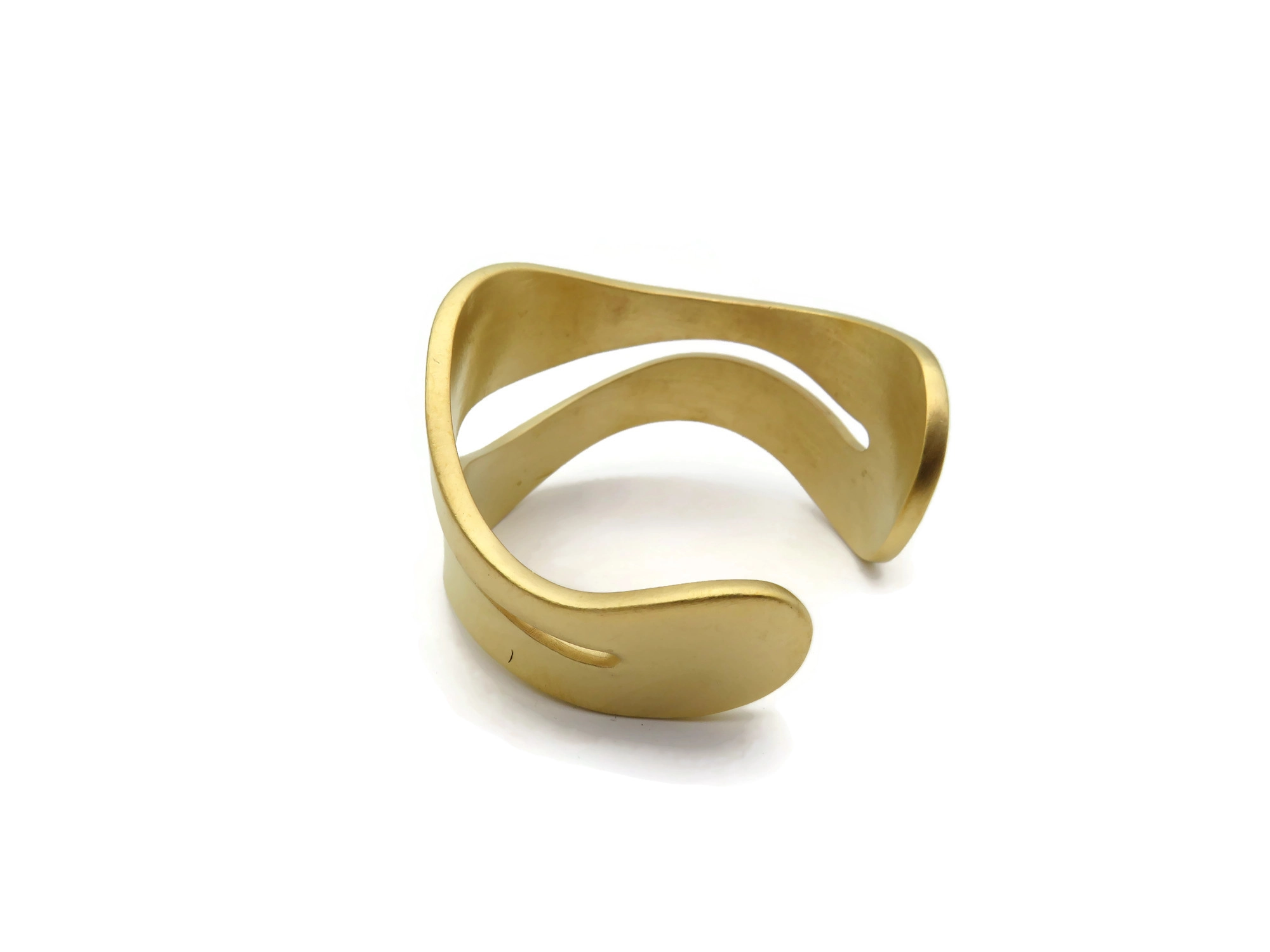 Wide Organic Satin Gold Cuff