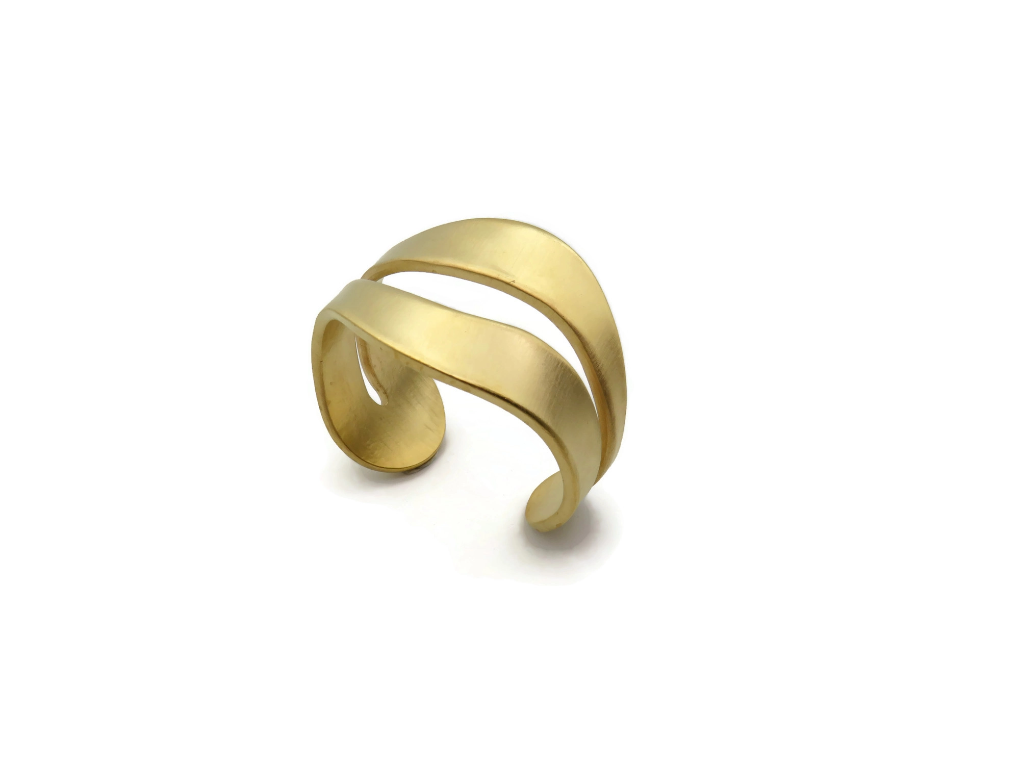 Wide Organic Satin Gold Cuff