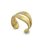 Wide Organic Satin Gold Cuff