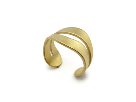 Wide Organic Satin Gold Cuff
