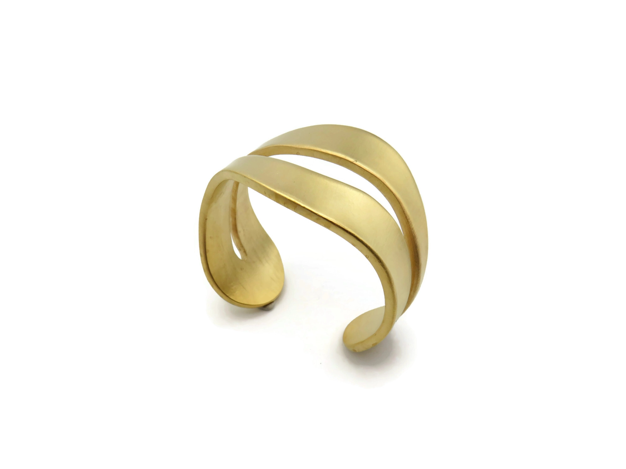 Wide Organic Satin Gold Cuff