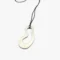 Large Organic Satin Silver Pendant - Aqua