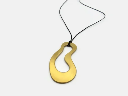 Large Organic Gold Pendant - Aqua