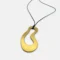 Large Organic Gold Pendant - Aqua