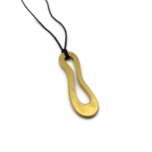 Organic Satin Gold Pendant – Aqua