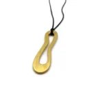 Organic Satin Gold Pendant – Aqua