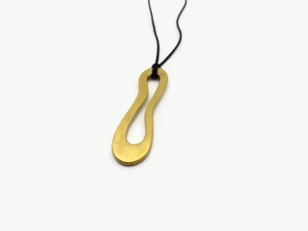 Organic Satin Gold Pendant – Aqua