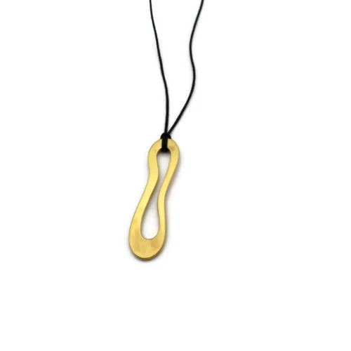 Organic Satin Gold Pendant – Aqua