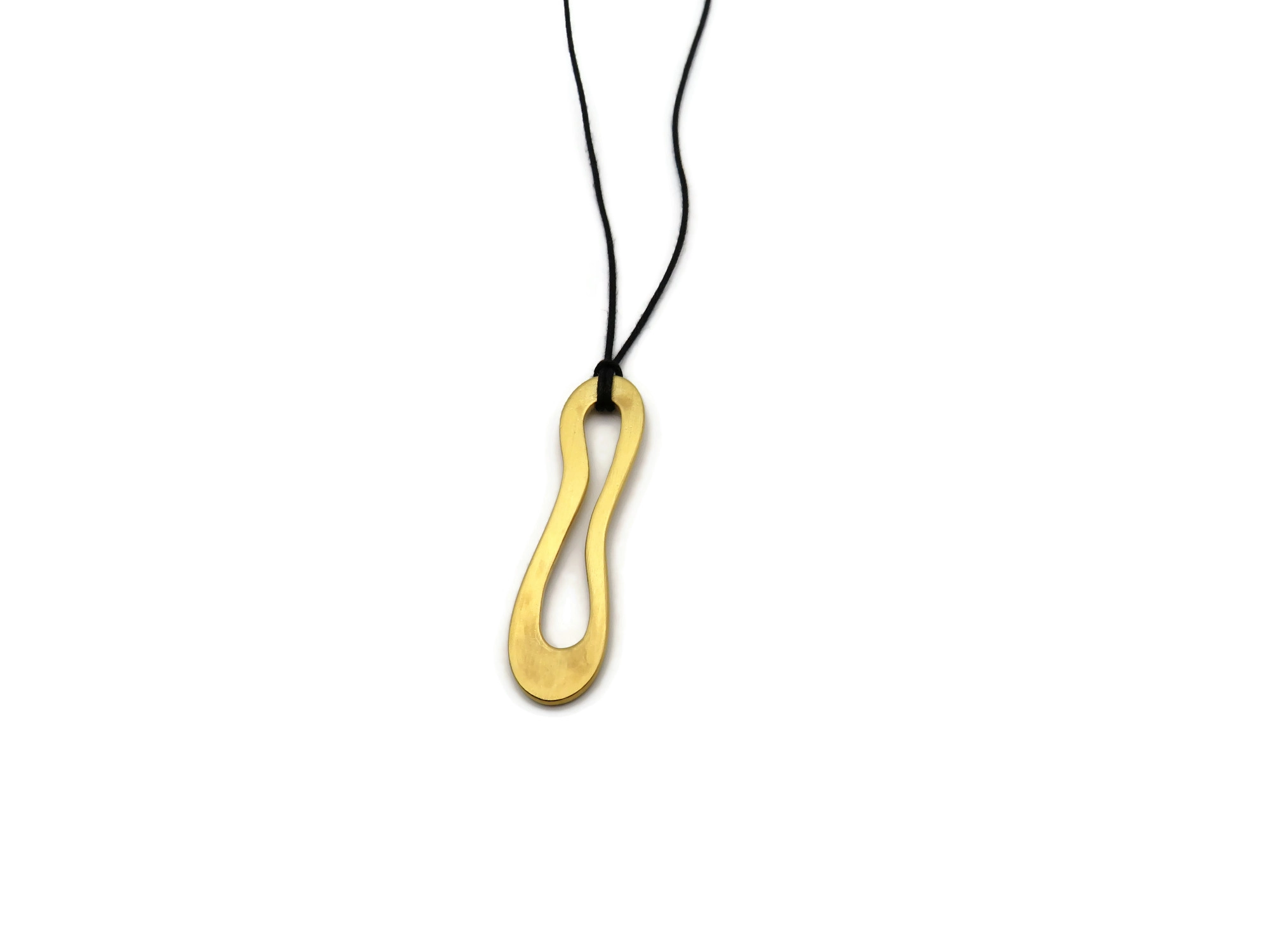 Organic Satin Gold Pendant – Aqua