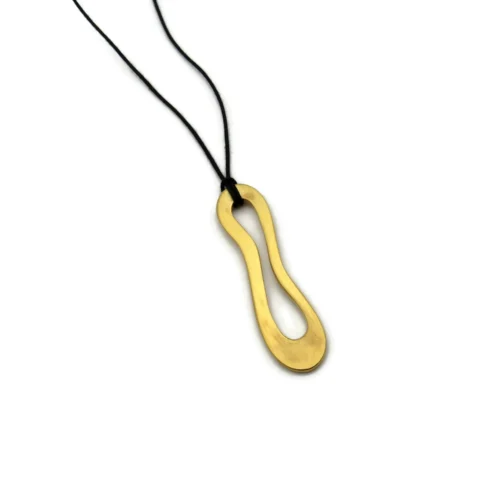 Organic Satin Gold Pendant – Aqua