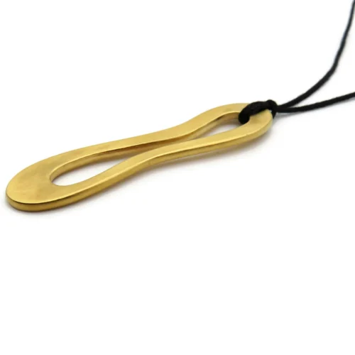 Organic Satin Gold Pendant – Aqua