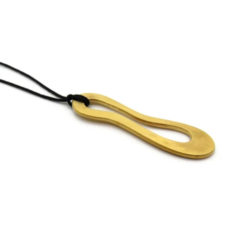 Organic Satin Gold Pendant – Aqua