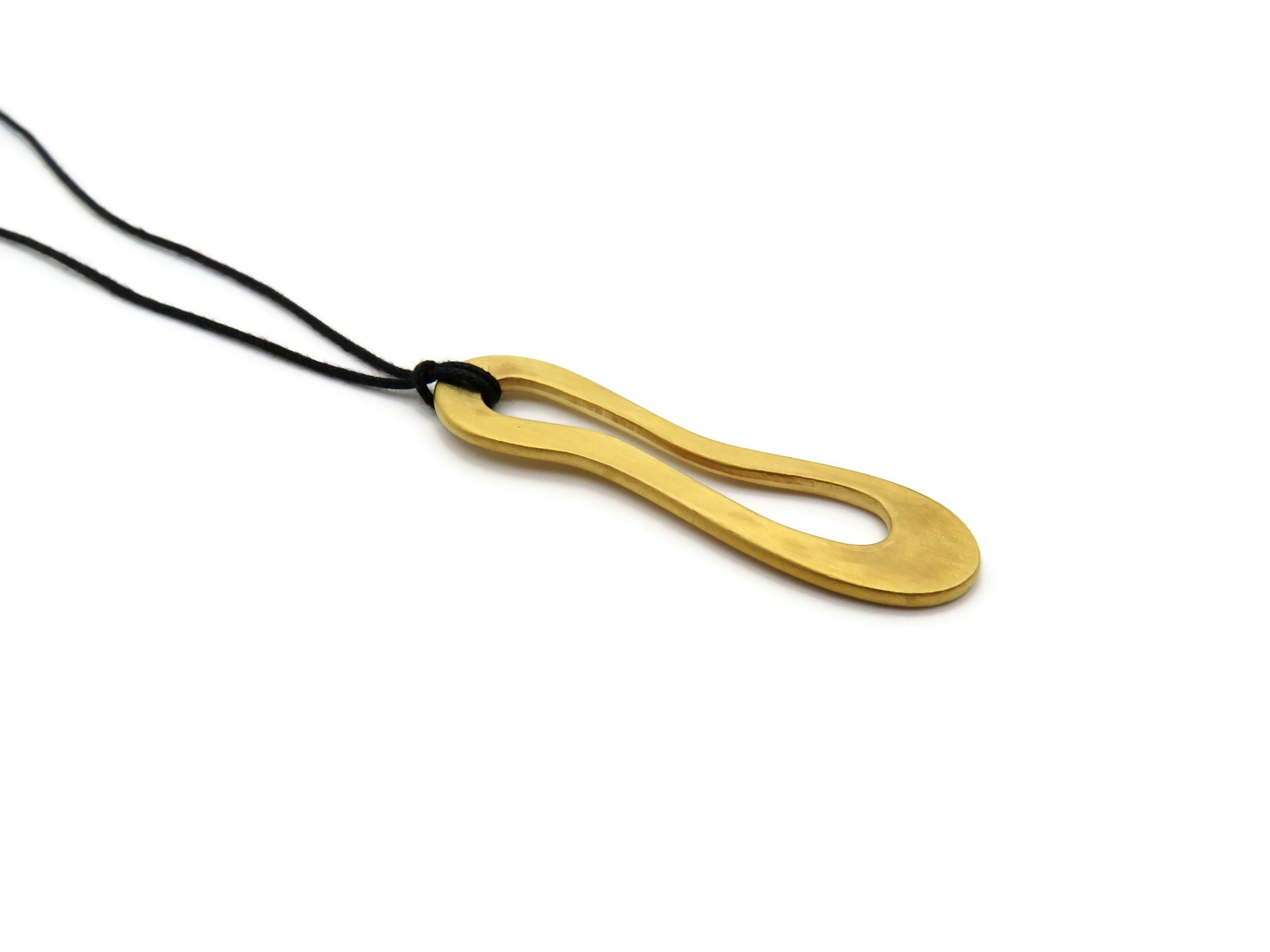Organic Satin Gold Pendant – Aqua