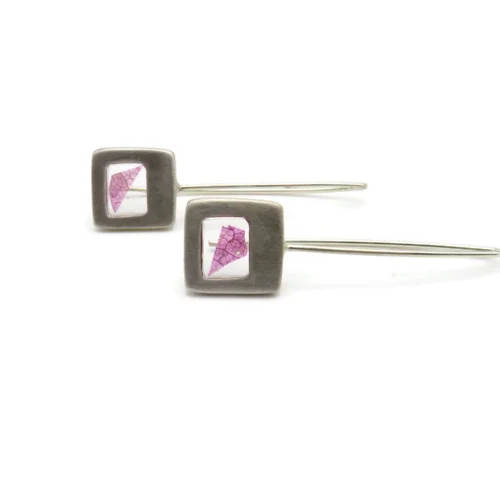 Pink Petal Resin Drop Earrings