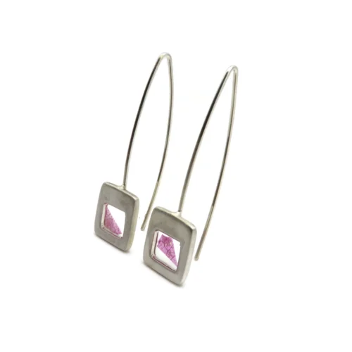 Pink Petal Resin Drop Earrings