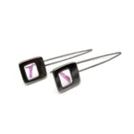 Pink Petal Ruthenium Earrings