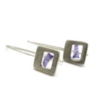 Violet Petal Resin Drop Earring
