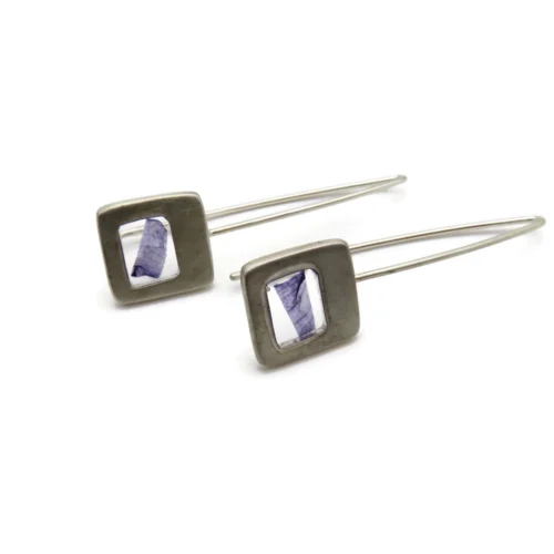 Violet Petal Resin Drop Earring