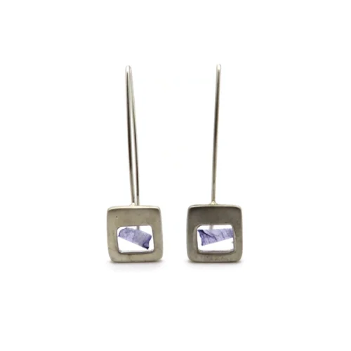 Violet Petal Resin Drop Earring