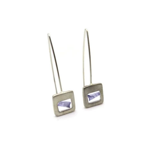 Violet Petal Resin Drop Earring