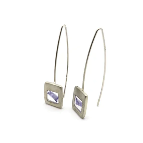 Violet Petal Resin Drop Earring
