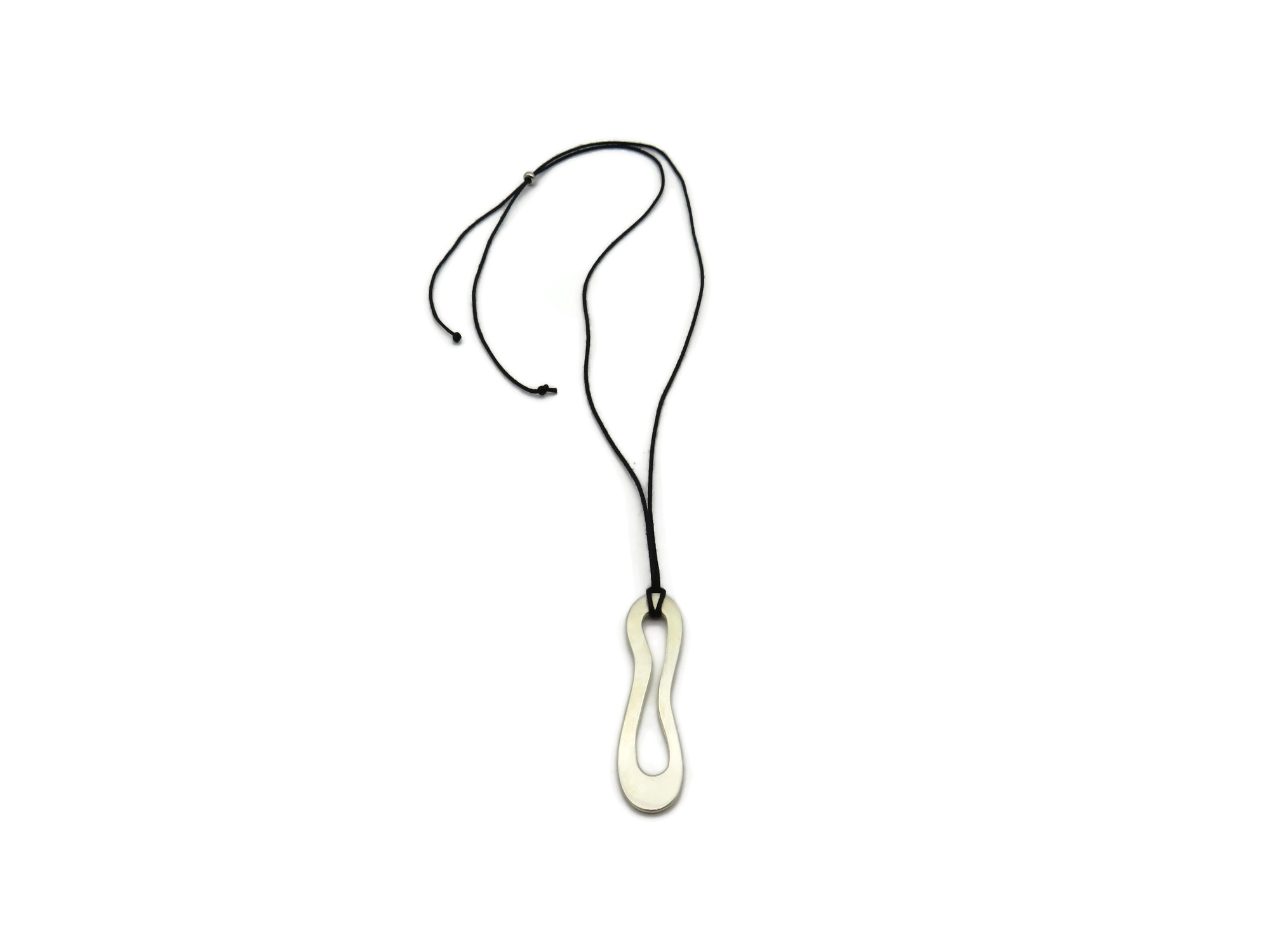 Organic Satin Silver Pendant
