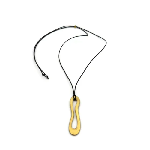 Organic Satin Gold Pendant – Aqua
