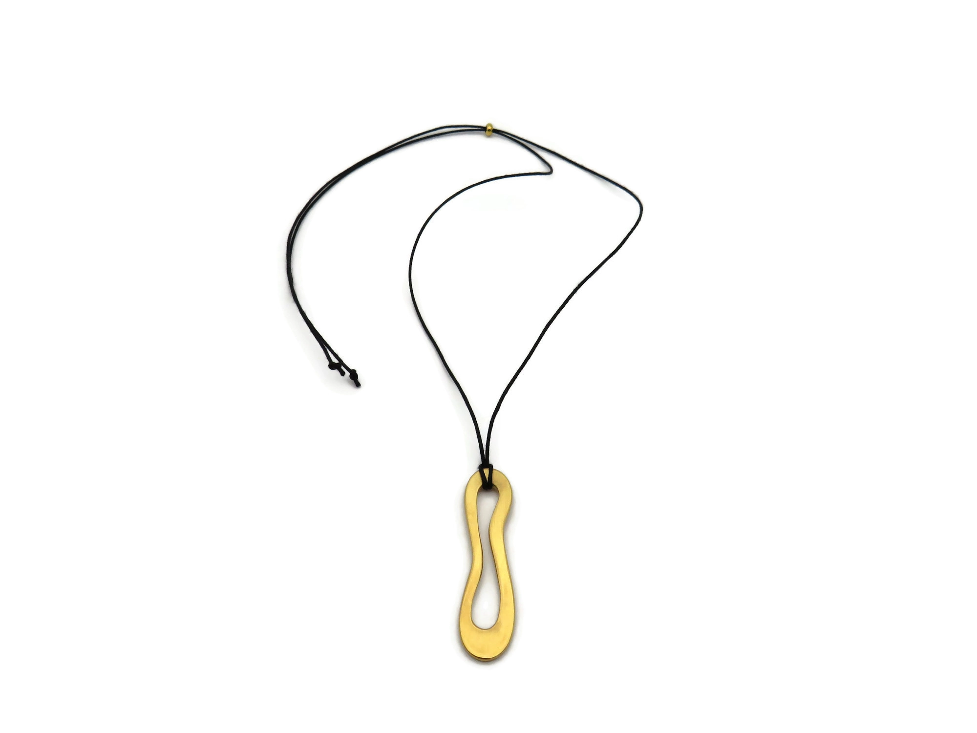 Organic Satin Gold Pendant – Aqua
