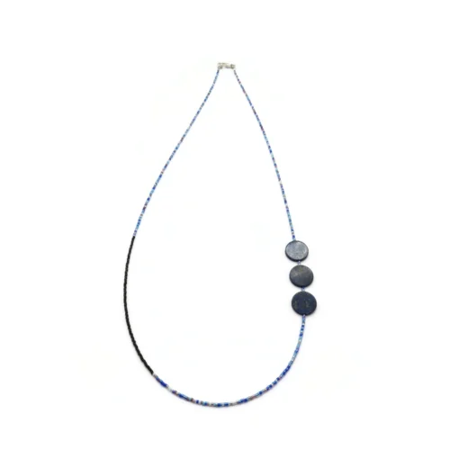 Long Lapis Lazuli Necklace with Miyuki Beads