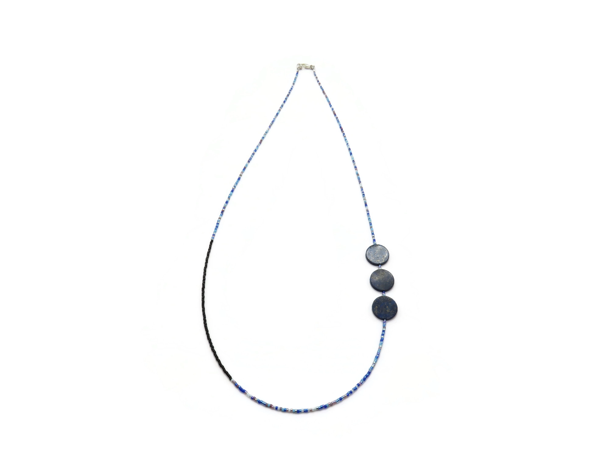 Long Lapis Lazuli Necklace with Miyuki Beads