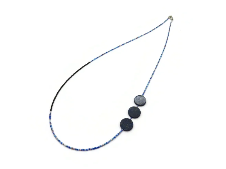Long Lapis Lazuli Necklace with Miyuki Beads