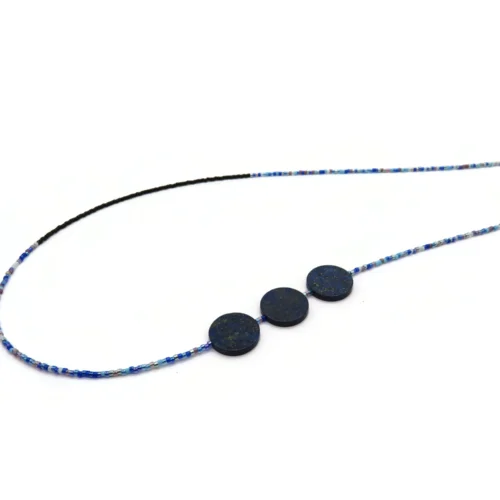 Long Lapis Lazuli Necklace with Miyuki Beads