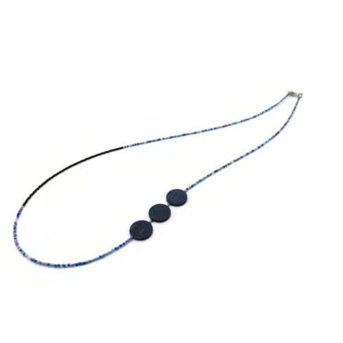 Long Lapis Lazuli Necklace with Miyuki Beads