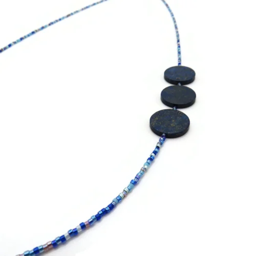 Long Lapis Lazuli Necklace with Miyuki Beads