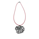 Oxidized Silver Necklace with Red Miyuki Beads