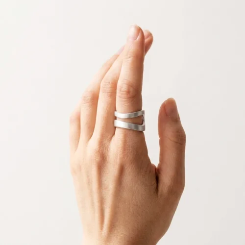 Adjustable Satin Silver Ring
