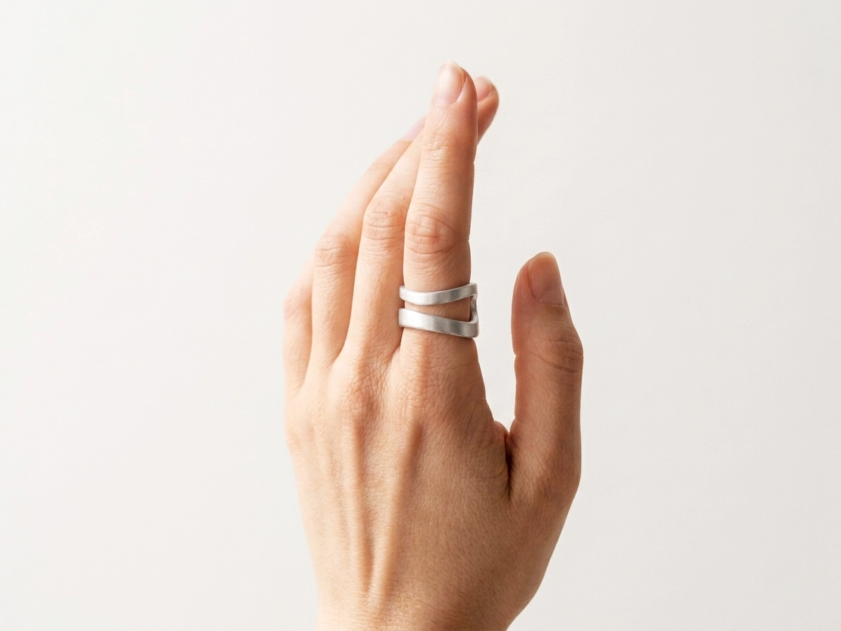 Adjustable Satin Silver Ring