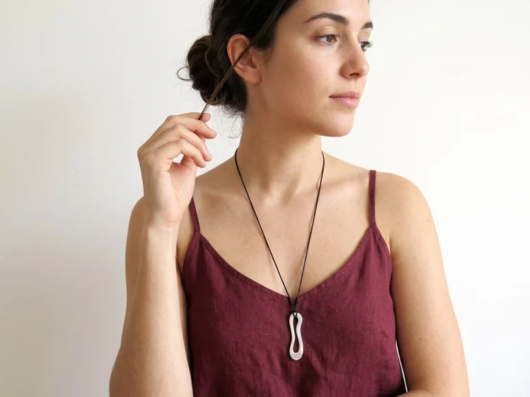 Organic Satin Silver Pendant