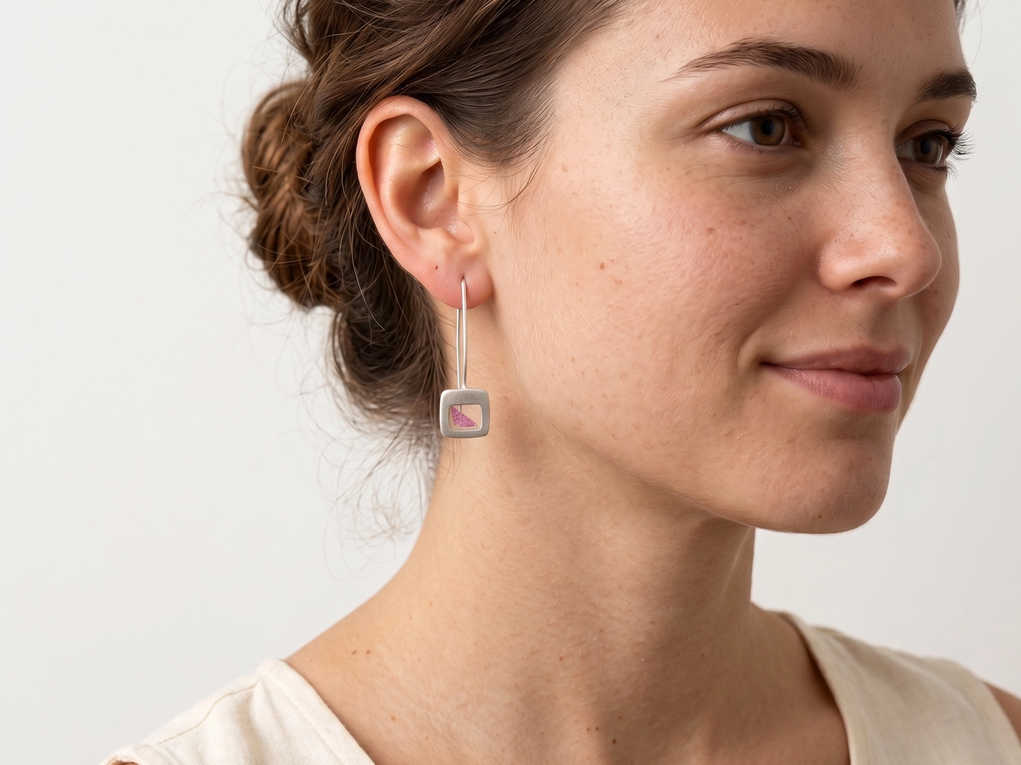 Pink Petal Resin Drop Earrings