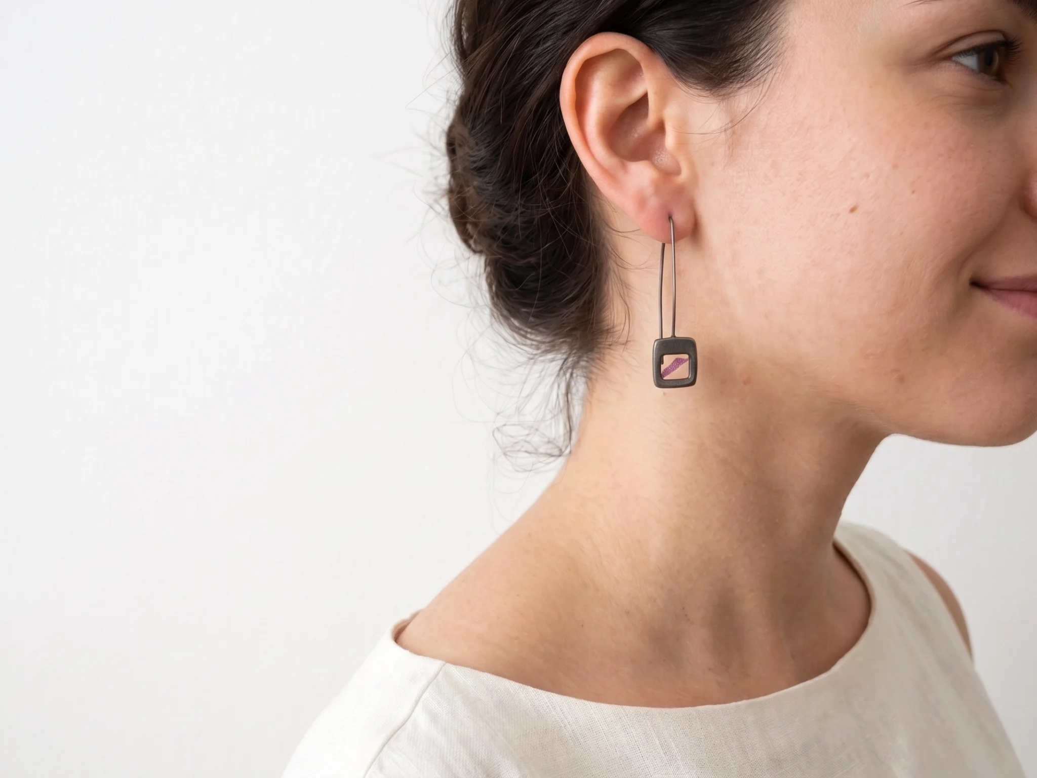 Pink Petal Ruthenium Earrings