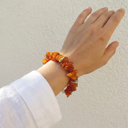 Raw Amber Bead Bracelet